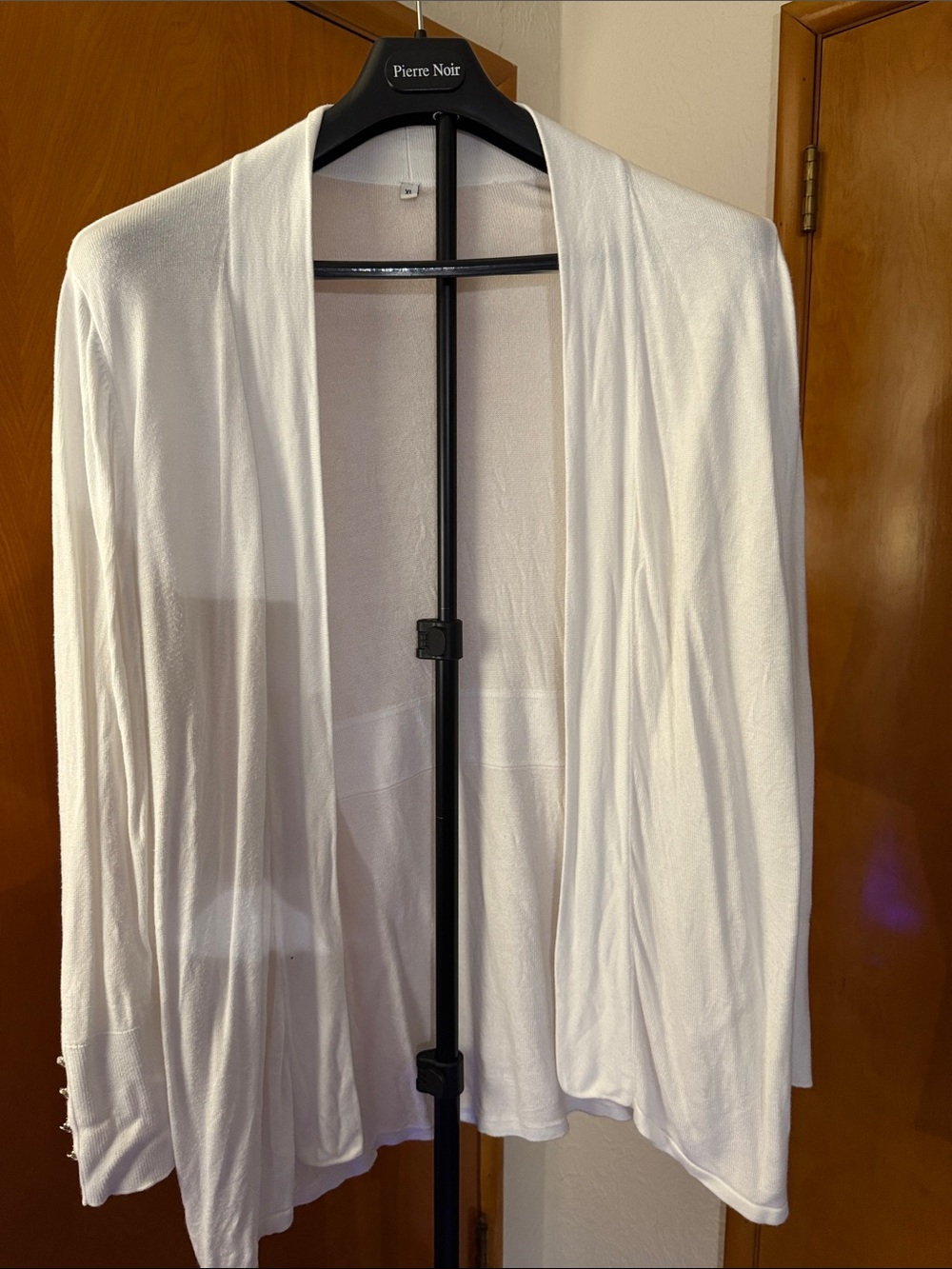 Women's Open-Front White Cardigan Sweater